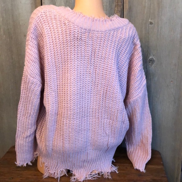 Distressed Pink Sweater Only Small Left - Picture 9 of 10